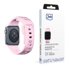 3MK Silicone Watch Band (Large size) priekš Apple Watch 42 / 44 / 45 / 46mm / Ultra 49 mm - Rozā - silikona siksniņa (josta) priekš pulksteņiem