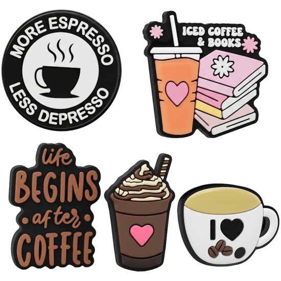 3D Sticker Set (5.gab) - Coffee - uzlīmju komplekts