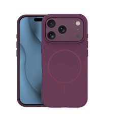 Silicone Thin Mag Case with MagSafe priekš Apple iPhone 17 Pro / 18 Pro - Tumšais Ķirsis - silikona aizmugures apvalks / bampers-vāciņš