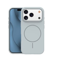 Silicone Thin Mag Case with MagSafe priekš Apple iPhone 17 Pro Max / 18 Pro Max - Sudraba - silikona aizmugures apvalks / bampers-vāciņš