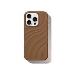 iDeal of Sweden Soft Swirl Silicone MagSafe Back Case priekš Apple iPhone 16 Pro - Salted Caramel - silikona aizmugures apvalks / bampers-vāciņš