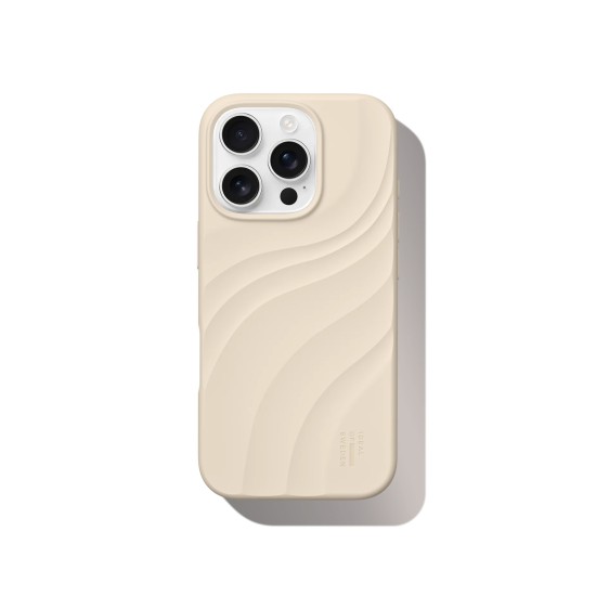 iDeal of Sweden Soft Swirl Silicone MagSafe Back Case priekš Apple iPhone 16 Pro - Cloud Dancer - silikona aizmugures apvalks / bampers-vāciņš
