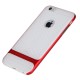 ROCK priekš Apple iPhone 6 / 6S 4.7 inch Royce Series Transparent TPU PC Combo Case - Sarkans - plastikāta apvalks (bampers, vāciņš, slim TPU case cover, bumper)