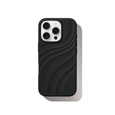 iDeal of Sweden Soft Swirl Silicone MagSafe Back Case priekš Apple iPhone 16 Pro - Velvet Black - silikona aizmugures apvalks / bampers-vāciņš