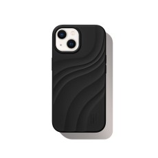 iDeal of Sweden Soft Swirl Silicone MagSafe Back Case priekš Apple iPhone 13 / 14 / 15 / 16e / 17e - Velvet Black - silikona aizmugures apvalks / bampers-vāciņš