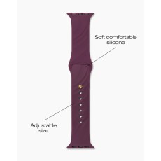 iDeal of Sweden Soft Swirl Silicone S-M Watch Band priekš Apple Watch 42 / 44 / 45 / 46mm / Ultra 49 mm - Velvet Plum - silikona siksniņa (josta) priekš pulksteņiem