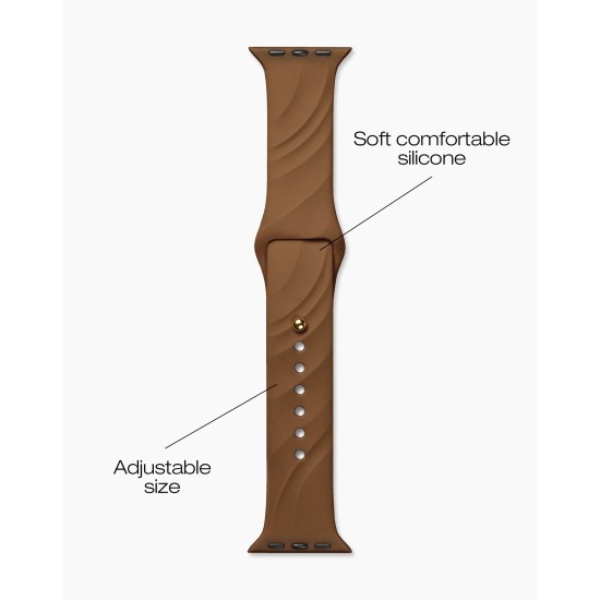 iDeal of Sweden Soft Swirl Silicone S-M Watch Band priekš Apple Watch 42 / 44 / 45 / 46mm / Ultra 49 mm - Salted Caramel - silikona siksniņa (josta) priekš pulksteņiem