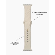 iDeal of Sweden Soft Swirl Silicone S-M Watch Band priekš Apple Watch 42 / 44 / 45 / 46mm / Ultra 49 mm - Cloud Dancer - silikona siksniņa (josta) priekš pulksteņiem