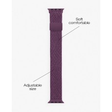 iDeal of Sweden Soft Braid Watch Band priekš Apple Watch 38 / 40 / 41 mm / Series 10 / 11 (42mm) - Velvet Plum - auduma siksniņa (josta) priekš pulksteņiem