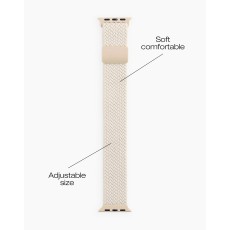 iDeal of Sweden Soft Braid Watch Band priekš Apple Watch 38 / 40 / 41 mm / Series 10 / 11 (42mm) - Perfect Beige - auduma siksniņa (josta) priekš pulksteņiem
