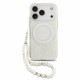 Guess IML Flowers Allover Strap MagSafe Collection Back Case GUHMP18XHCPOFPH priekš Apple iPhone 17 Pro Max / 18 Pro Max - Balts - silkona-plastikāta aizmugures apvalks ar auklu / bampers-vāciņš
