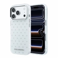 Karl Lagerfeld Rhinestones Allover MagSafe series Back Case KLHCP18L6HCRDKLH priekš Apple iPhone 17 Pro / 18 Pro - Balts - silikona-plastikāta aizmugures apvalks / bampers-vāciņš