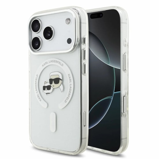 Karl Lagerfeld IML Karl MagSafe series Back Case KLHMP18LHLSKCH priekš Apple iPhone 17 Pro / 18 Pro - Caurspīdīgs - silikona-plastikāta aizmugures apvalks / bampers-vāciņš