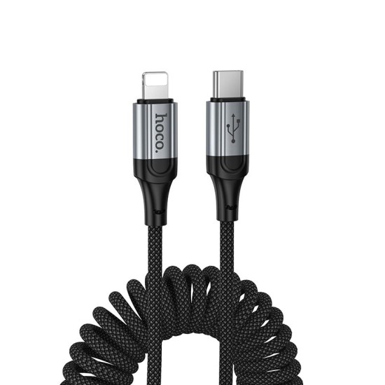 Hoco 1.5M PD 27W Type-C to Lightning cable - Melns - Apple iPhone / iPad lādēšanas un datu kabelis / vads