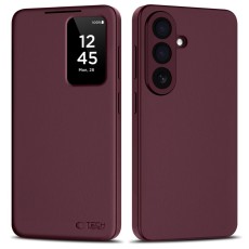Tech-Protect Smart Wallet priekš Samsung Galaxy S26 5G S942 - Bordo - sāniski atverams maciņš ar lodziņu / grāmatveida maks