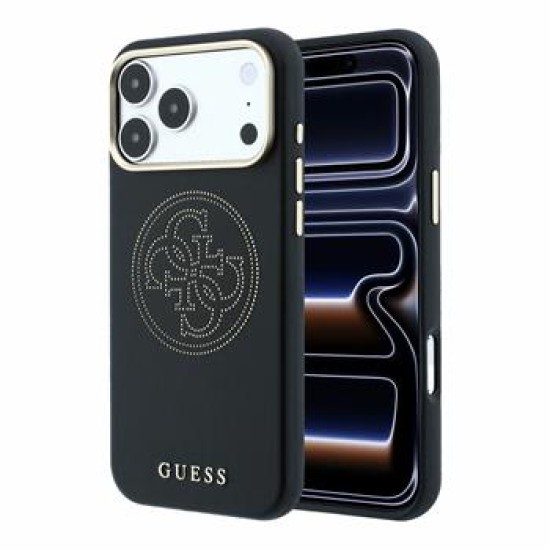 Guess PU Semi Wrap Perforated 4G Logo MagSafe Collection Back Case GUHMP18L6PS4SRGK для Apple iPhone 17 Pro / 18 Pro - Чёрный - чехол-накладка из исскуственой кожи / бампер-крышка