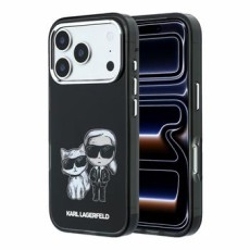 Karl Lagerfeld PU Semi Wrap Smooth Sketch Bodies Magsafe Series Back Case KLHMP18L6PWKCIDK priekš Apple iPhone 17 Pro / 18 Pro - Melns - mākslīgās ādas aizmugures apvalks / bampers-vāciņš