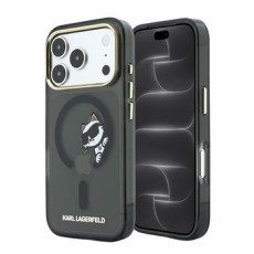 Karl Lagerfeld IML Choupette Peekaboo Magsafe series Back Case KLHMP18L6HCPSCK priekš Apple iPhone 17 Pro / 18 Pro - Melns - silikona-plastikāta aizmugures apvalks / bampers-vāciņš
