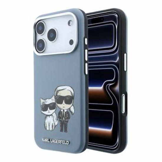 Karl Lagerfeld PU Semi Wrap Smooth Sketch Bodies Magsafe series Back Case KLHMP18X6PWKCIDB для Apple iPhone 17 Pro Max / 18 Pro Max - Синий - чехол-накладка из исскуственой кожи / бампер-крышка