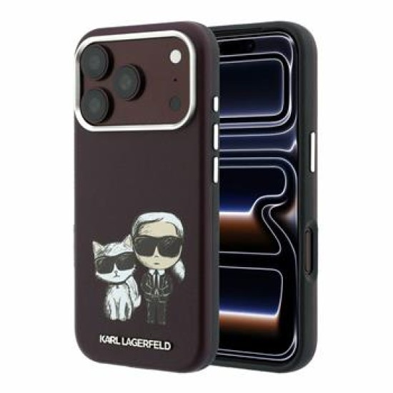 Karl Lagerfeld PU Semi Wrap Smooth Sketch Bodies Magsafe series Back Case KLHMP18X6PWKCIDR Apple iPhone 17 Pro Max / 18 Pro Max - Бордовый - чехол-накладка из исскуственой кожи / бампер-крышка