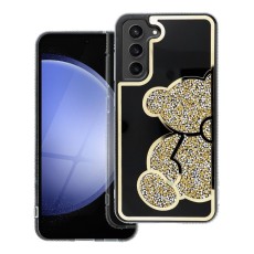 Teddy Bear Back Case priekš Samsung Galaxy S26 FE 5G S741 - Melns / Zelts - silikona-plastikāta aizmugures apvalks / bampers-vāciņš