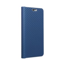Luna Carbon Book Case priekš Samsung Galaxy A26 5G A266 - Zils - sāniski atverams maciņš ar stendu / grāmatveida maks