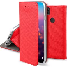 Smart Magnet Book Case priekš Samsung Galaxy A26 5G A266 - Sarkans - sāniski atverams maciņš ar stendu / grāmatveida maks