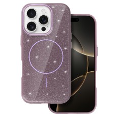 Glitter Thin Magsafe Back Case priekš Apple iPhone 16e / 17e - Violets - silikona aizmugures apvalks / bampers-vāciņš