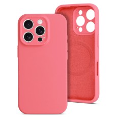 OEM Silicone Back Case with MagSafe (Microfiber Soft Touch) priekš Apple iPhone 16e / 17e - Rozā - matēts silikona aizmugures apvalks