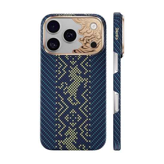 Benks Knight ArmorAir Kevlar Case with MagSafe (Camera Frame) priekš Apple iPhone 17 Pro Max / 18 Pro Max - Zils - aramīda aizmugures apvalks / bampers-vāciņš