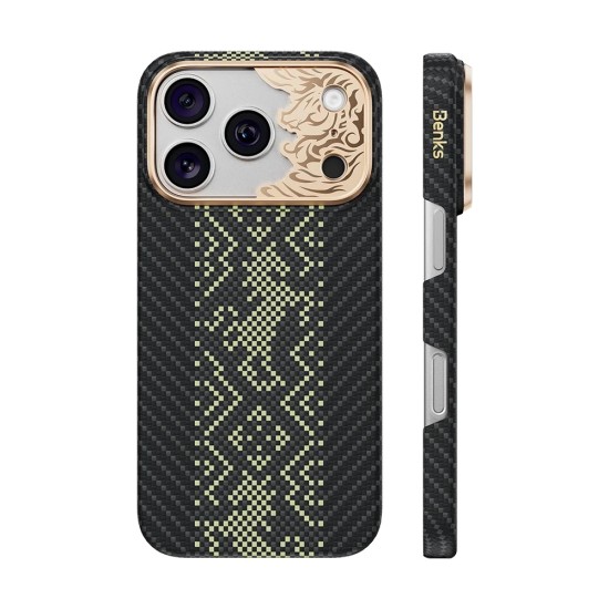 Benks Knight ArmorAir Kevlar Case with MagSafe (Camera Frame) priekš Apple iPhone 17 Pro Max / 18 Pro Max - Melns - aramīda aizmugures apvalks / bampers-vāciņš