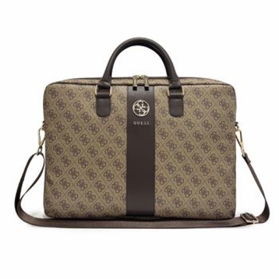 Guess PU 4G Stripe Metal Logo Collection 13 / 15 / 16" GUCB166PG4S4RW Soma portatīvajam datoram - Brūna - Computer Laptop / Notebook Bag / Datorsoma
