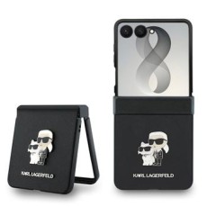 Karl Lagerfeld PU Saffiano Karl and Choupette Case KLHCZF8SAPKCNPK для Samsung Galaxy Flip8 5G - Чёрный - чехол накладка из исскуственной кожи