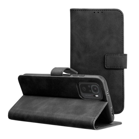 Forcell Tender Book Case priekš Xiaomi Redmi Note 15 / Poco M8 - Melns - sāniski atverams maciņš ar stendu / grāmatveida maks
