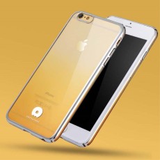 JLW Electroplating and Laser Carving PC Phone Case priekš Apple iPhone 6s Plus / 6 Plus - Dzeltens - plastikāta apvalks (bampers, vāciņš, lim TPU case cover, bumper)
