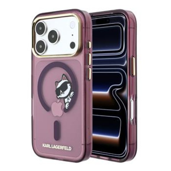 Karl Lagerfeld IML Choupette Peekaboo Magsafe series Back Case KLHMP18X6HCPSCR priekš Apple iPhone 17 Pro Max / 18 Pro Max - Violets - silikona-plastikāta aizmugures apvalks / bampers-vāciņš