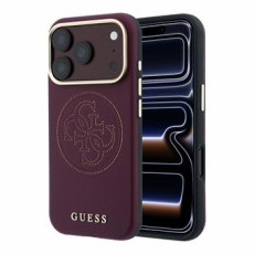 Guess PU Semi Wrap Perforated 4G Logo MagSafe Collection Back Case GUHMP18L6PS4SRGU для Apple iPhone 17 Pro / 18 Pro - Бордовый - чехол-накладка из исскуственой кожи / бампер-крышка