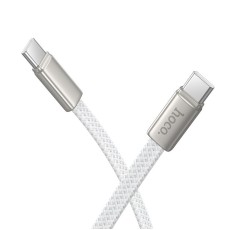 Hoco 1M 3A QC 3.0 / PD 60W Type-C to Type-C cable - Balts - USB-C lādēšanas un datu kabelis / vads