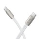 Hoco 1M 3A QC 3.0 / PD 60W Type-C to Type-C cable - Balts - USB-C lādēšanas un datu kabelis / vads