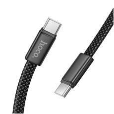 Hoco 1M 3A QC 3.0 / PD 60W Type-C to Type-C cable - Melns - USB-C lādēšanas un datu kabelis / vads