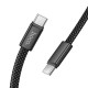 Hoco 1M 3A QC 3.0 / PD 60W Type-C to Type-C cable - Melns - USB-C lādēšanas un datu kabelis / vads