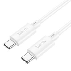 Hoco 1M 3A 60W Type-C to Type-C cable - Balts - USB-C lādēšanas un datu kabelis / vads