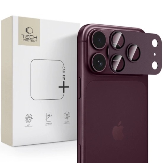 Tech-Protect Camfull Fit+ camera protector priekš Apple iPhone 18 Pro - Bordo - metālisks aizmugurējās kameras aizsargs