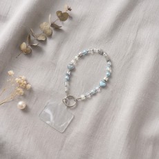 Universal Beaded / Crystal Phone Charm Wrist Strap
- Round & Square Faceted with Blue Heart - Clear Grey - Dzidra gaiši pelēka - Universāla pērlīšu / kristālu telefona rokas siksniņa