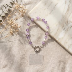 Universal Beaded / Crystal Phone Charm Wrist Strap
- Round & Square Faceted with Pink Heart - Clear Purple - Dzidra violeta - Universāla pērlīšu / kristālu telefona rokas siksniņa