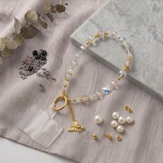 Universal Beaded / Crystal Phone Charm Wrist Strap
- Round Faceted - Gold Metal V2 - Universāla pērlīšu / kristālu telefona rokas siksniņa