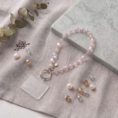 Universal Beaded / Crystal Phone Charm Wrist Strap
- Square Faceted - Clear Pink - Dzidra rozā - Universāla pērlīšu / kristālu telefona rokas siksniņa