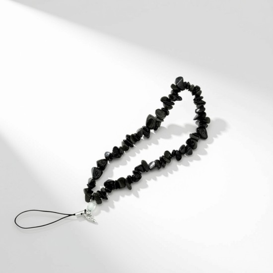 Crystal Gemstone Phone Bracelet - Black - Melna - Kristāla / dārgakmeņu imitācijas aproce tālrunim
