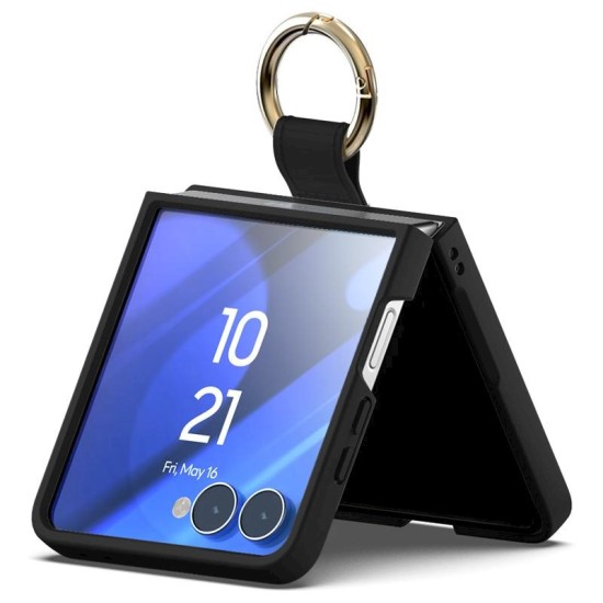 Mercury Gold Ring Case priekš Samsung Galaxy Flip8 5G - Melns - plastikāta aizmugures apvalks / bampers-vāciņš