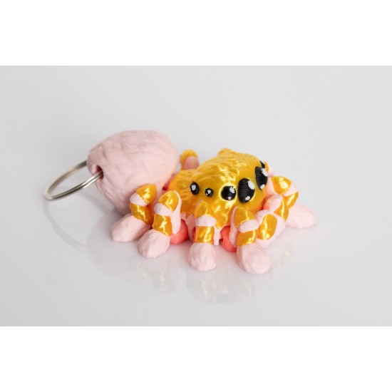 Bitty Beasts 3D Print Keychain - Tarantul (Rozā) - Atslēgu piekariņš / Somas piekariņš